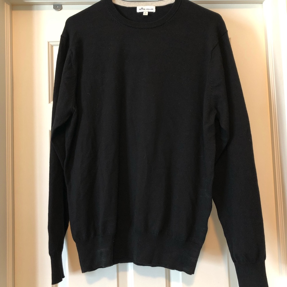 NOWT Peter Millar black crew neck sweater.